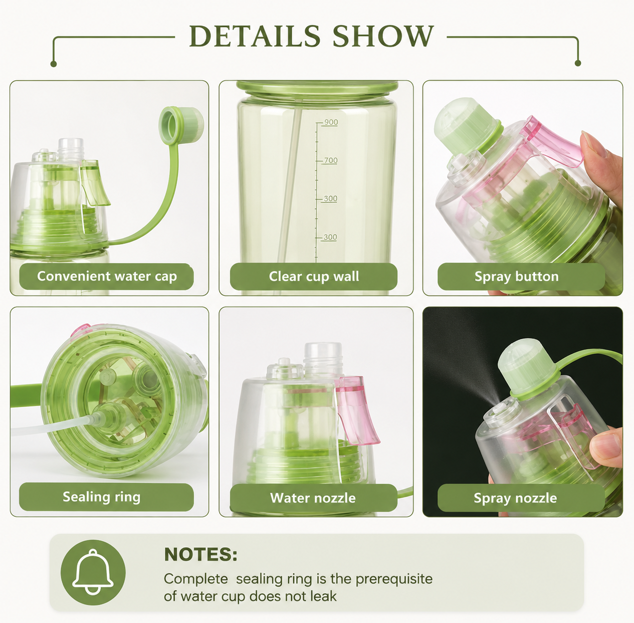 2-in-1 Mist and Drink Sports Bottle (d)