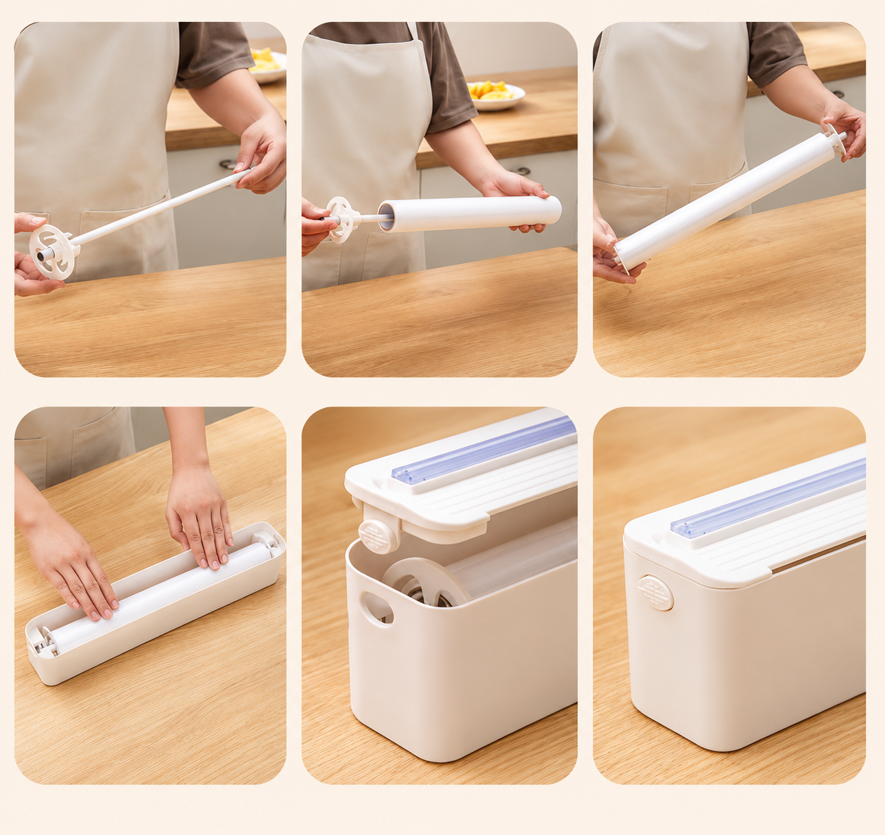 Kitchen Wrap Organiser with Slide Cutter(dd)