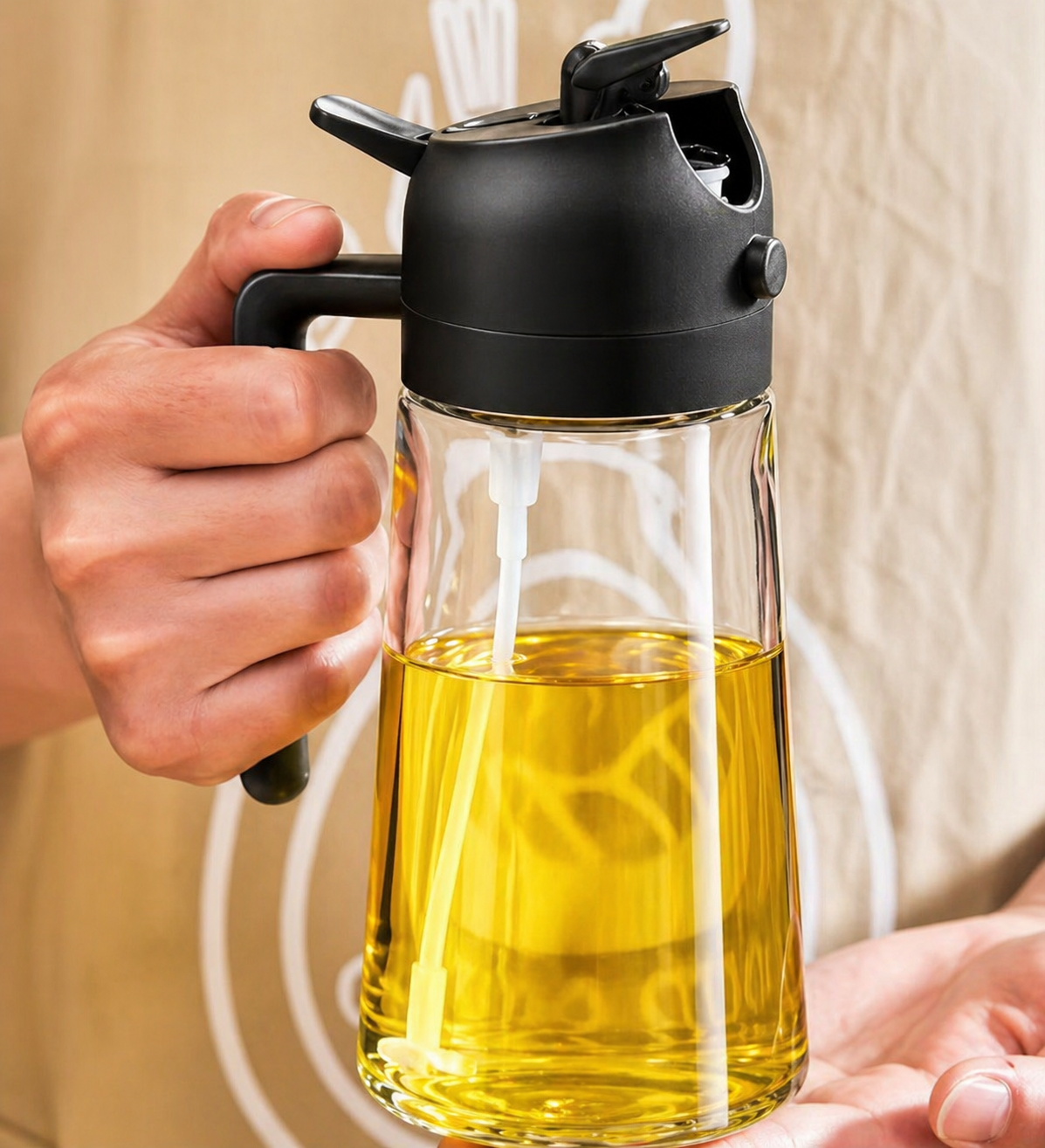  2-in-1 Glass Oil Sprayer and Dispenser Bottle (a)