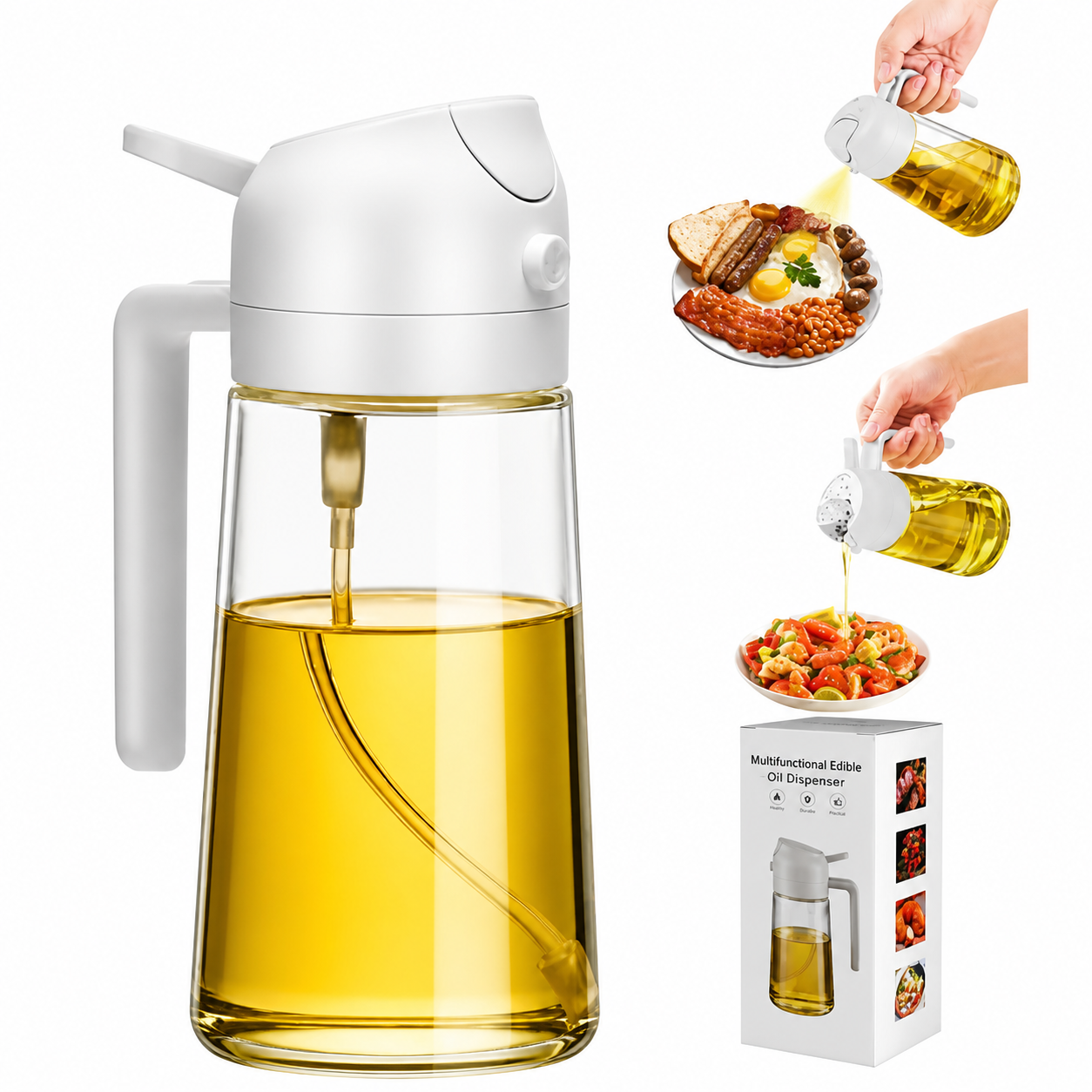  2-in-1 Glass Oil Sprayer and Dispenser Bottle (d)