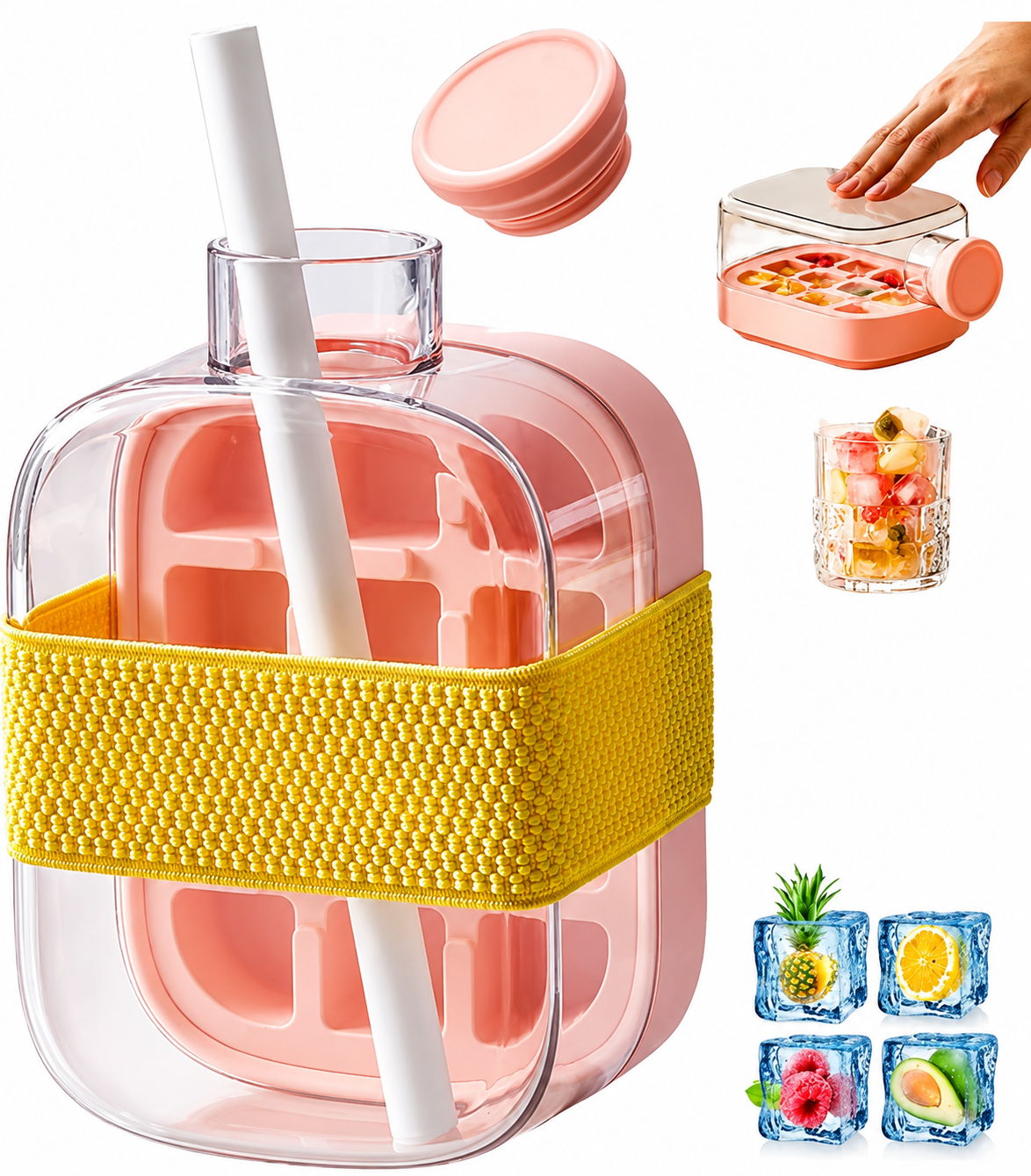2-in-1 Ice Cube Maker And Bottle Sipper (a)