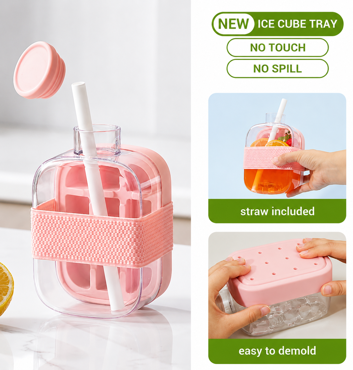 2-in-1 Ice Cube Maker And Bottle Sipper (c)