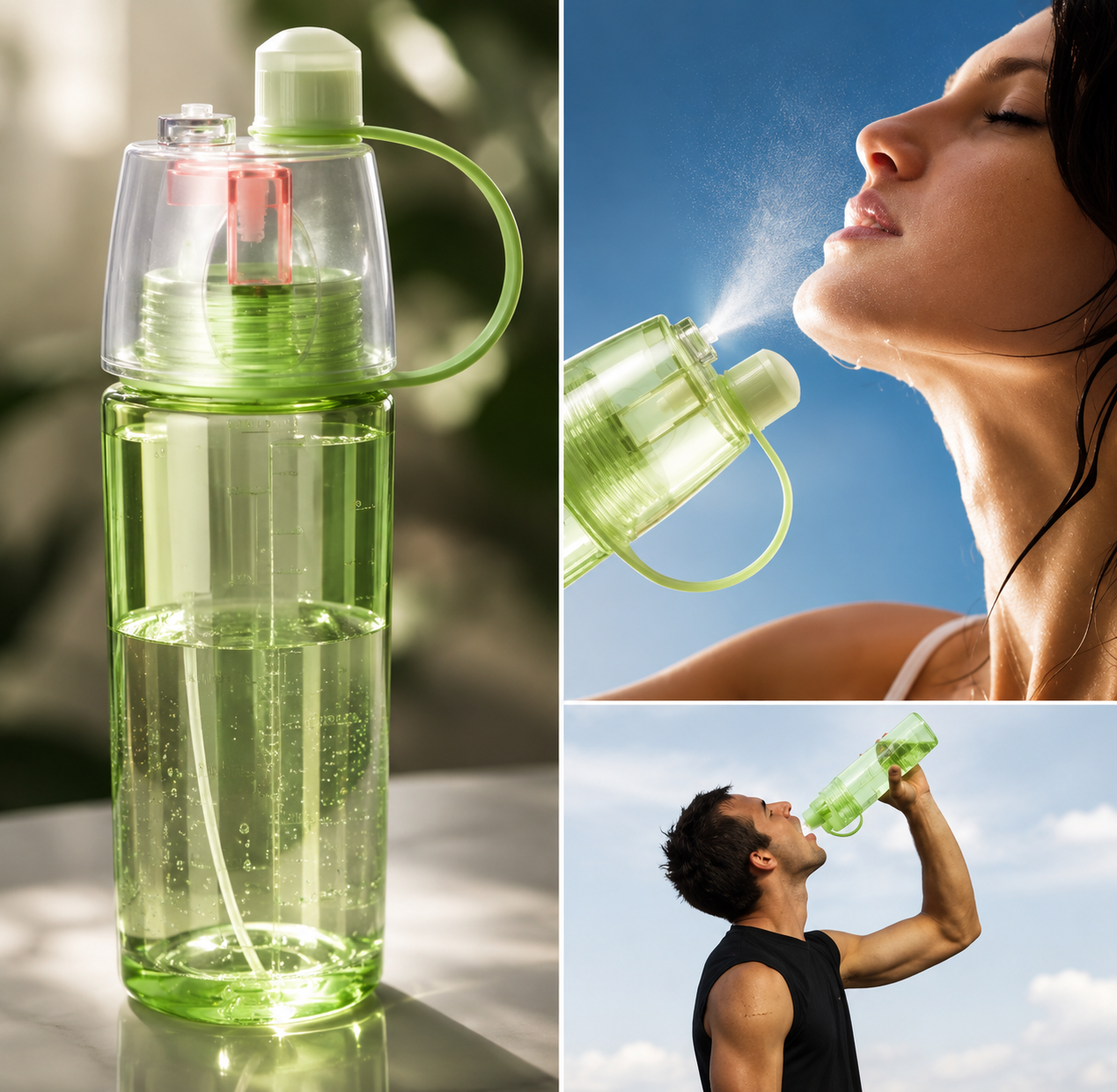 2-in-1 Mist and Drink Sports Bottle (c)