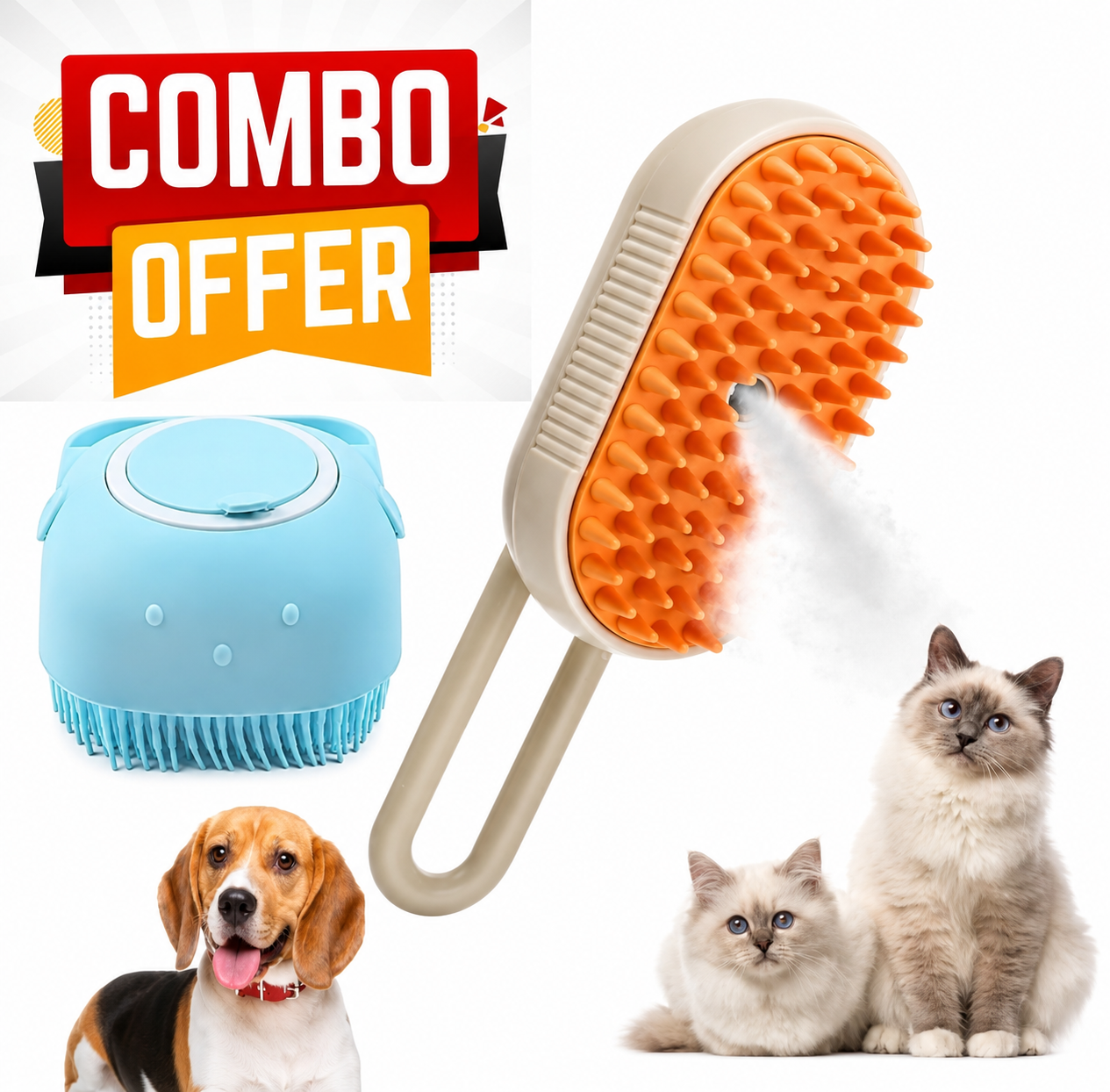 3-in-1 Pet Steam Brush (a)