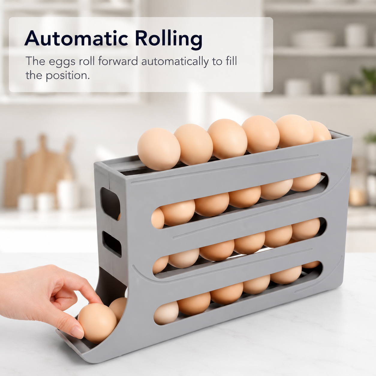4-Tier Automatic Rolling Egg Dispenser (b)