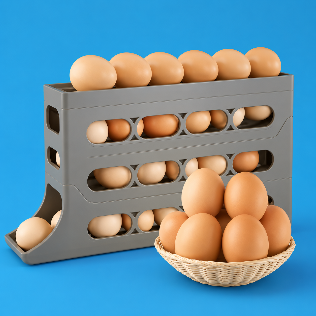 4-Tier Automatic Rolling Egg Dispenser (d)