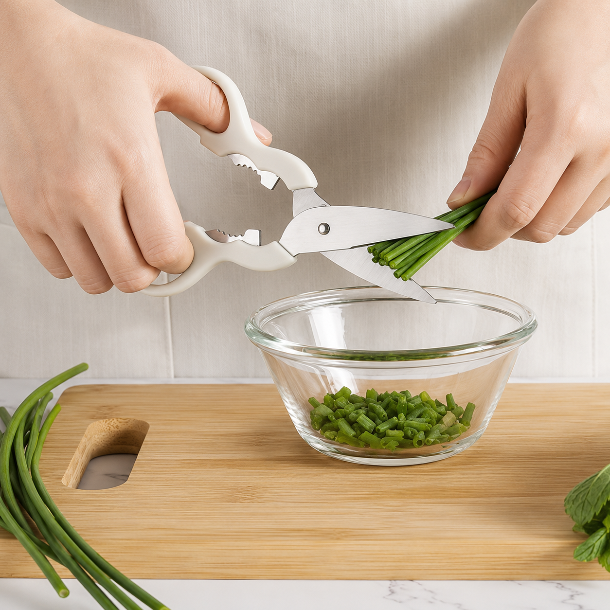 6-Piece Stainless Steel Kitchen Gadget Set with Decorative Holder (d)