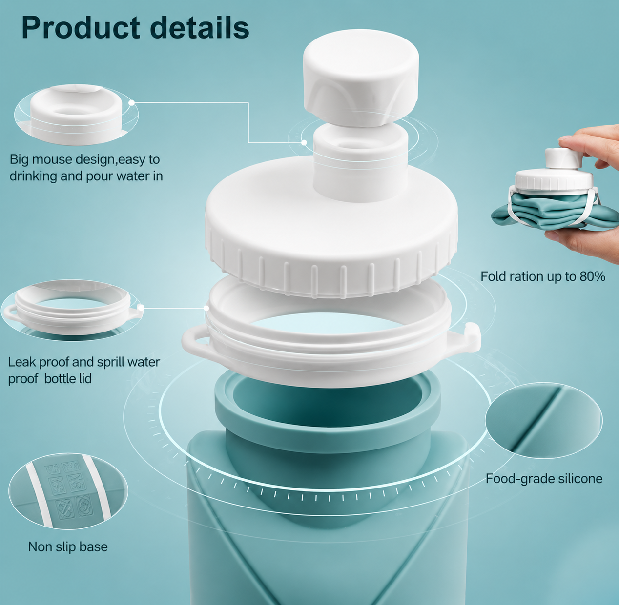 Foldable Silicone Water Bottle (b)
