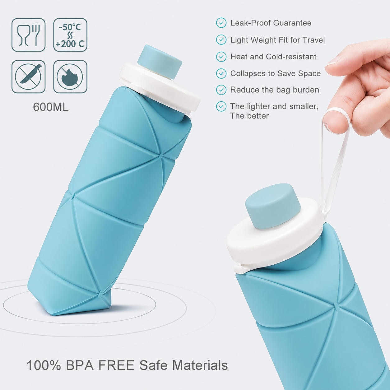Foldable Silicone Water Bottle (c)