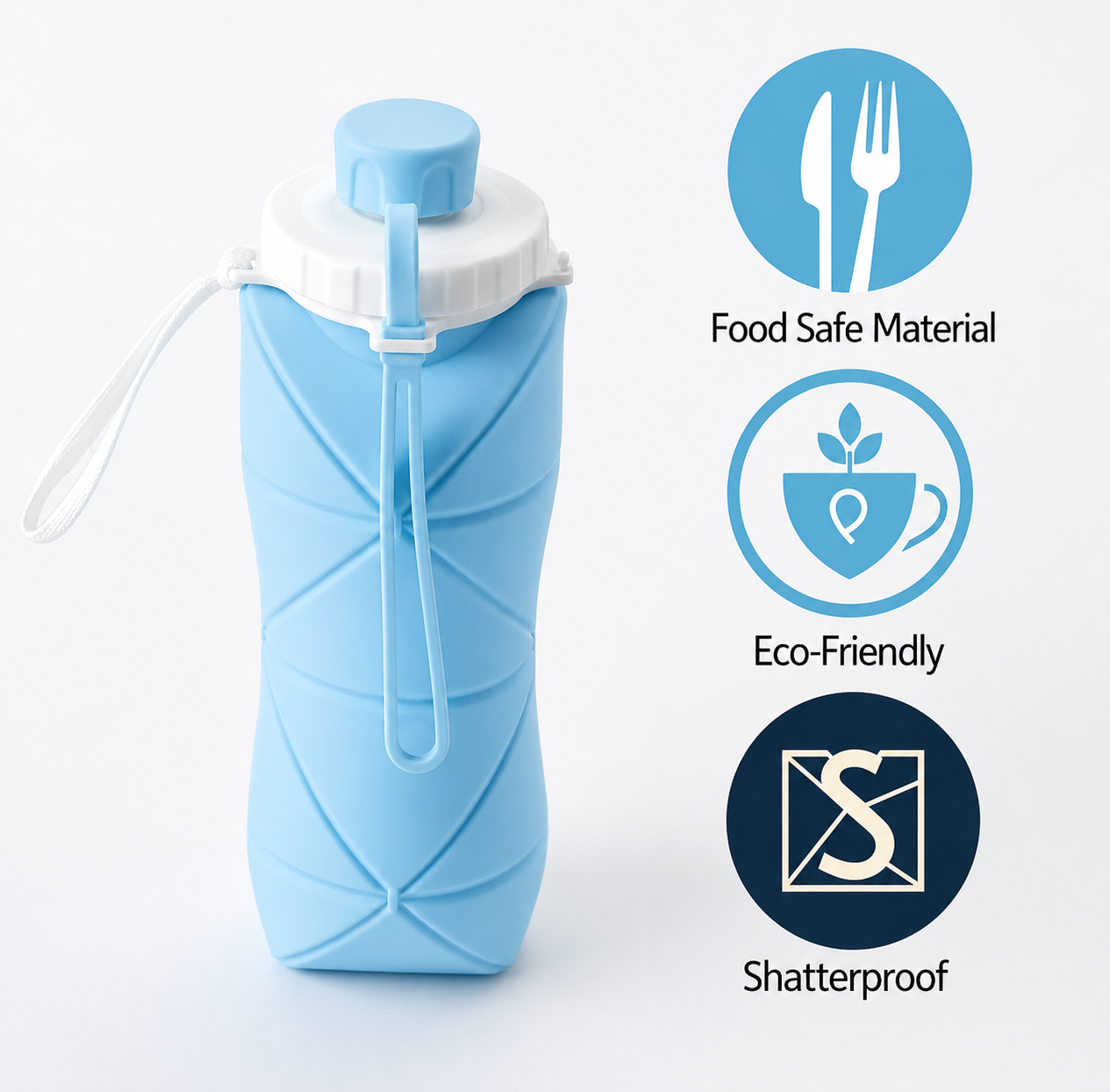 Foldable Silicone Water Bottle (d)