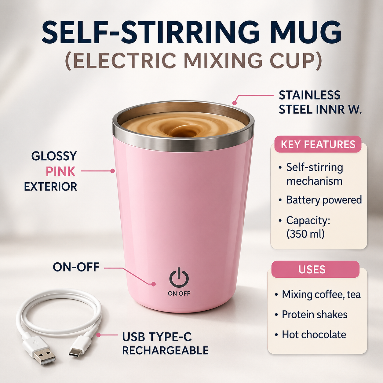 Spin & Sip Self-Stirring Mug (b)